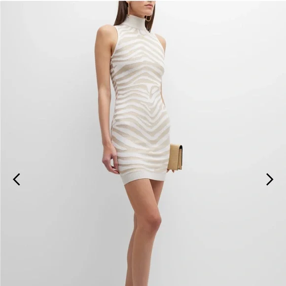 green emerald velvet dress Zebra Print Velvet Dress by Balmain